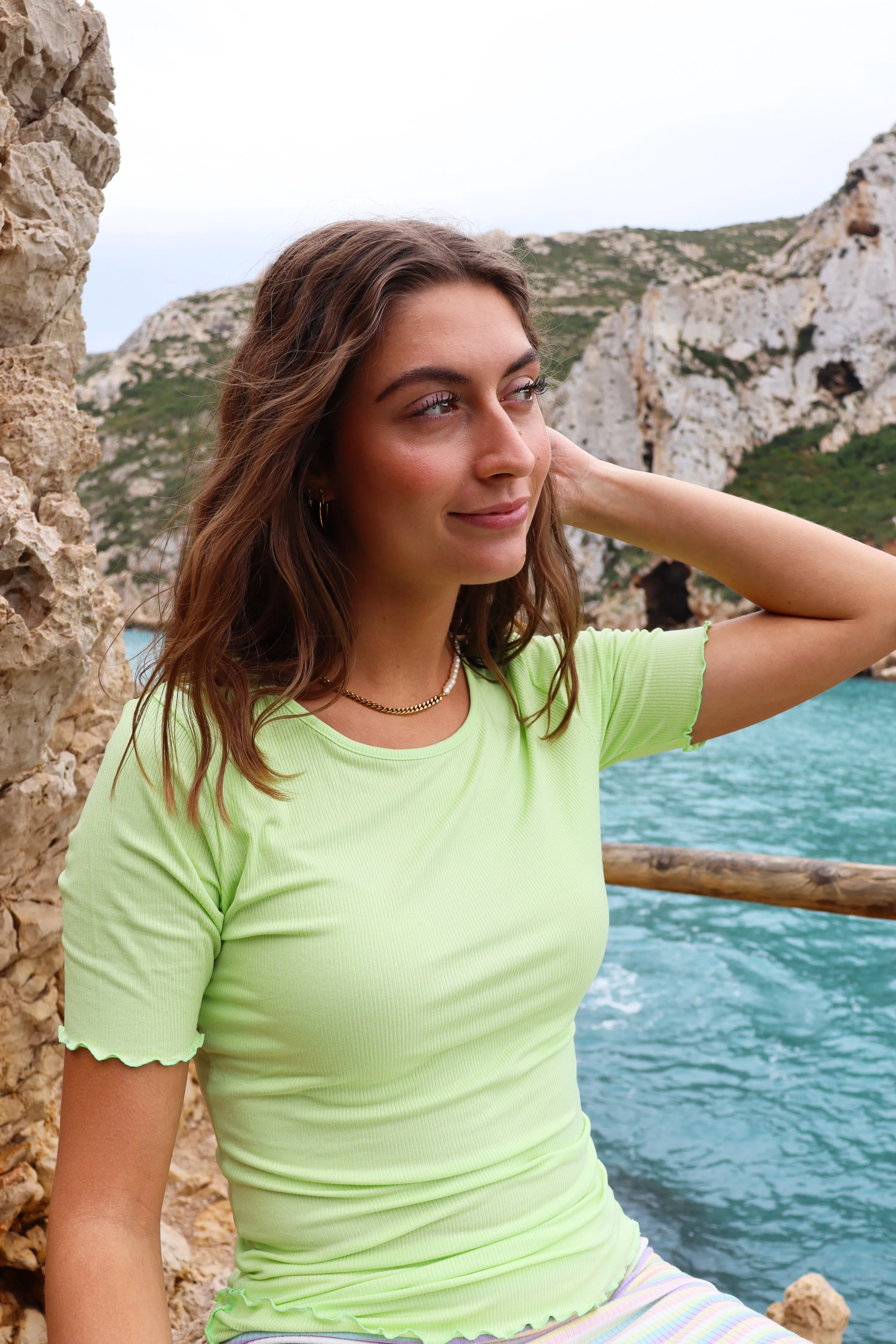 NATALIA-SS-BLOUSE - LIGHT LIME