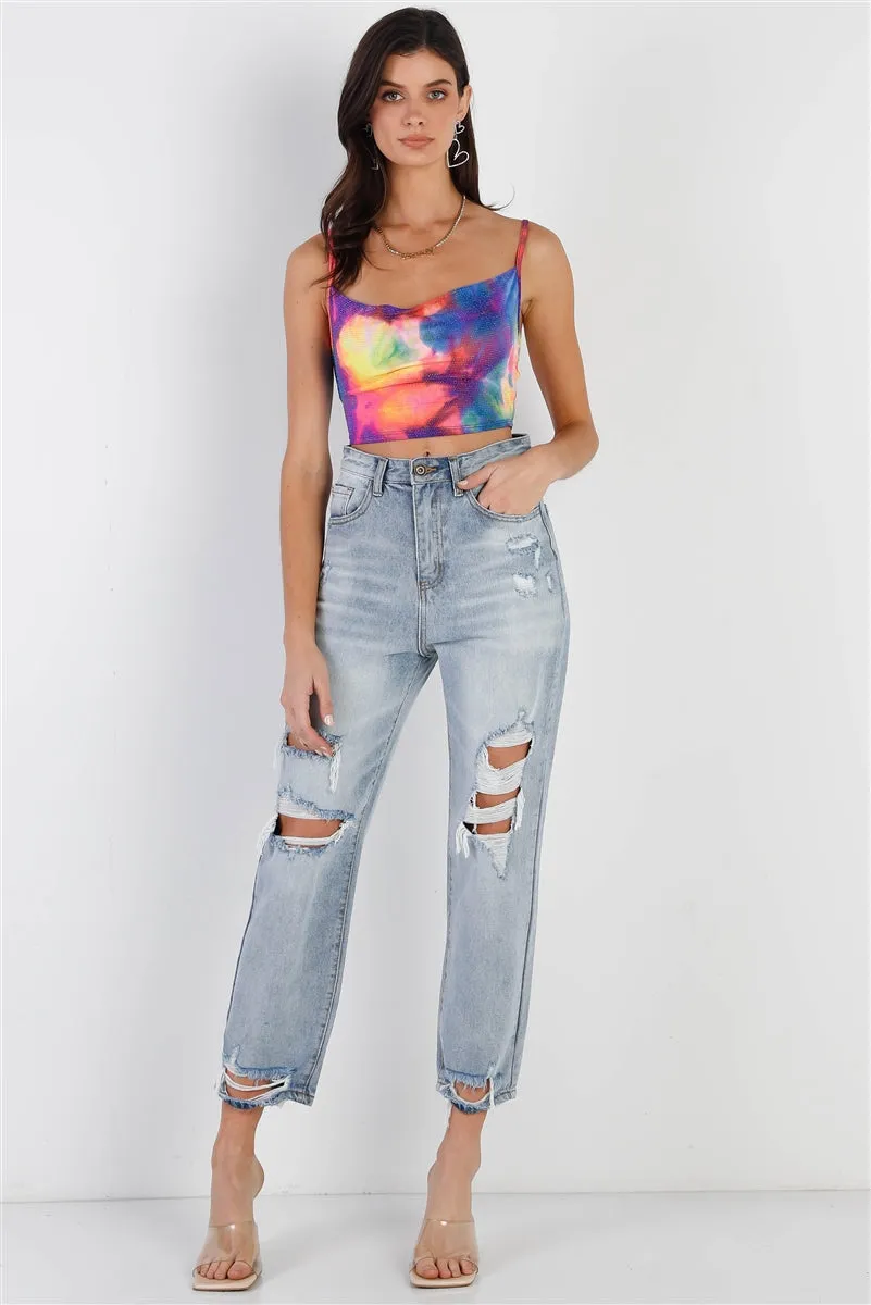 Neon Tie-dye Crop Top
