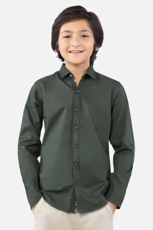 Olive Plain Casual Shirt