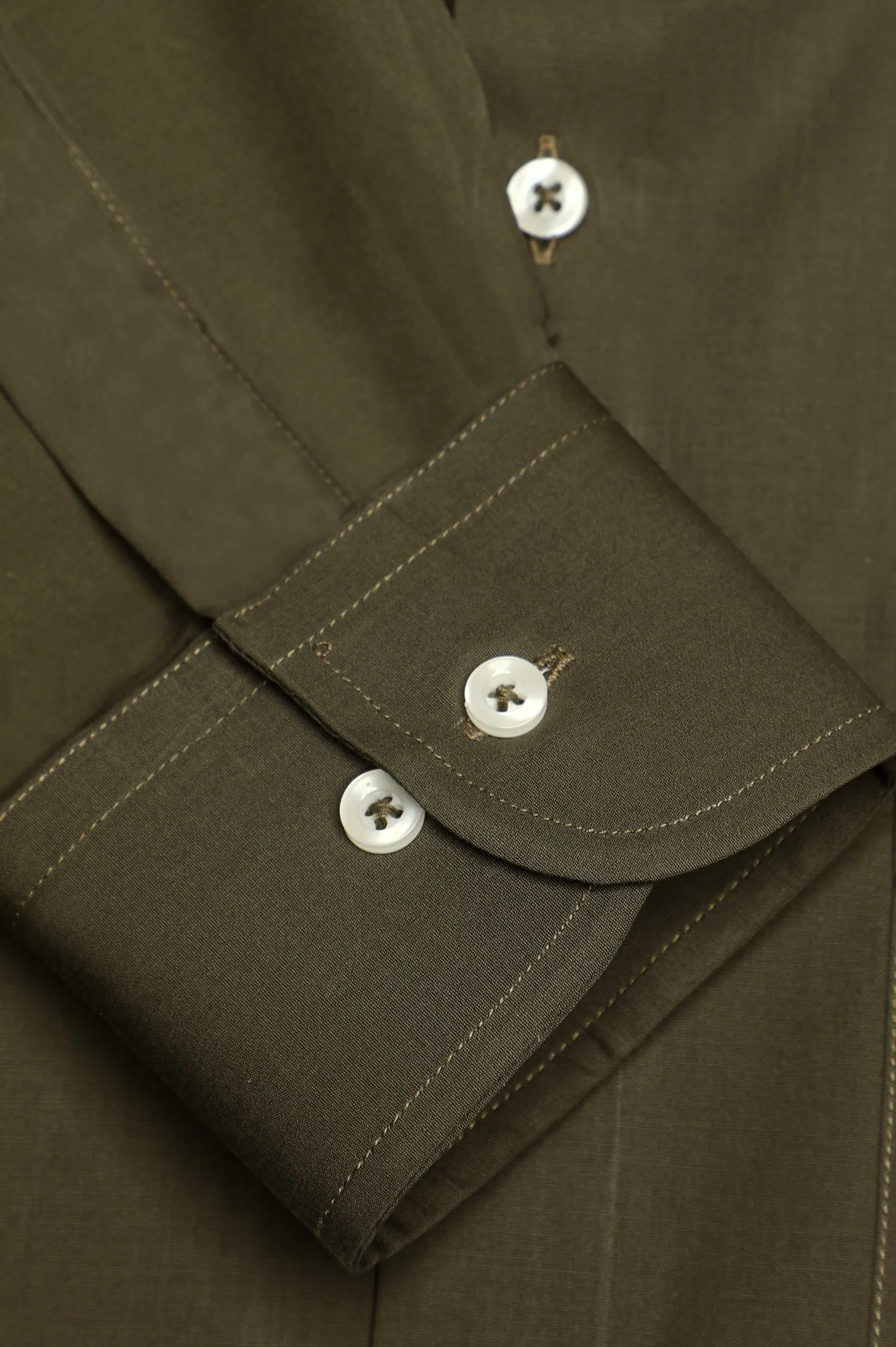 Olive Plain Formal Autograph Shirt