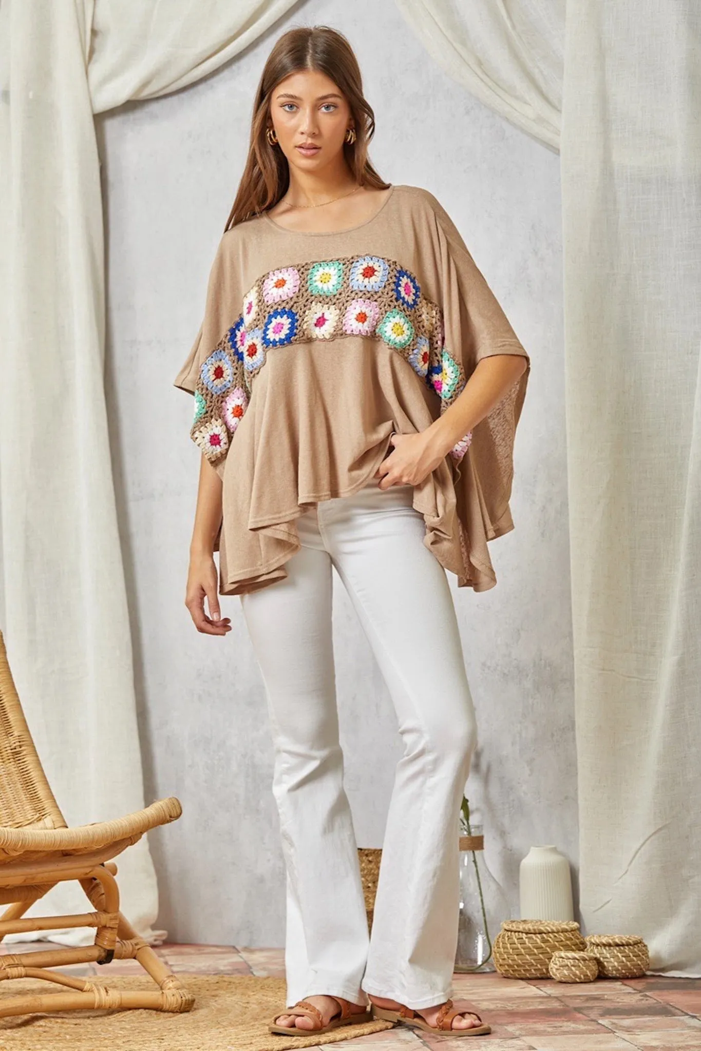 **PLUS ONLY** The Brittany Top in Mocha