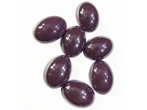 Purple Oval Shiny Ceramic Glass Stones (Without Hole)
