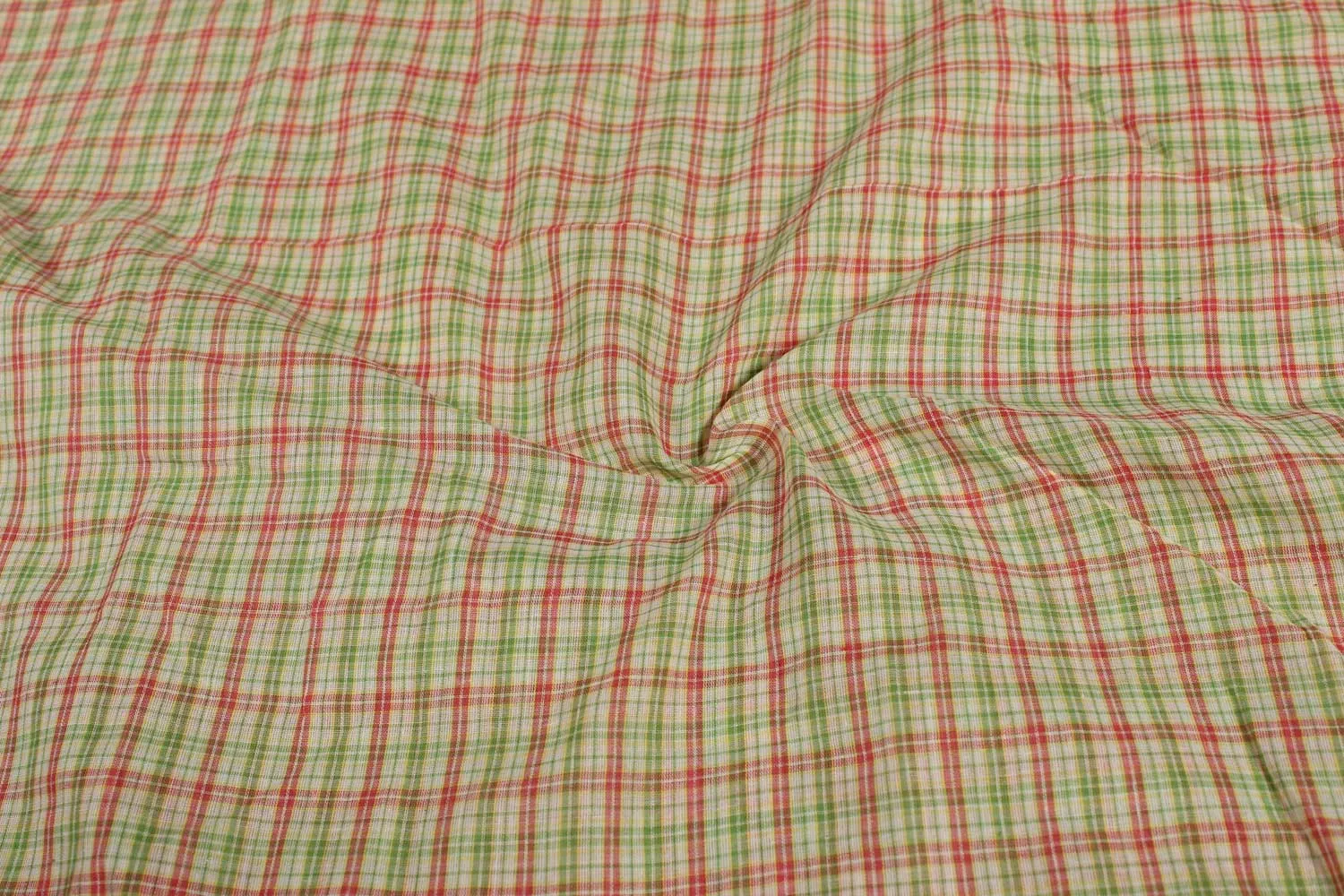 Red & Green Checks Yarn Dyed Rayon Fabric