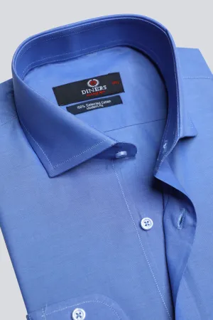 Royal Blue Plain Formal Autograph Shirt