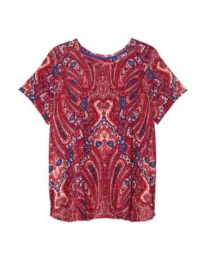 Sara Pleat Back Tee | Pink / Purple