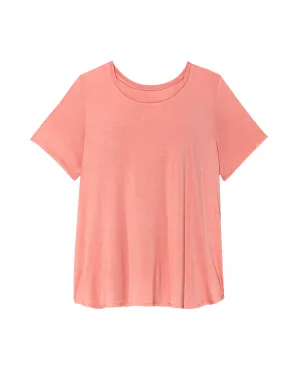 Sara Pleat Back Tee | Pink