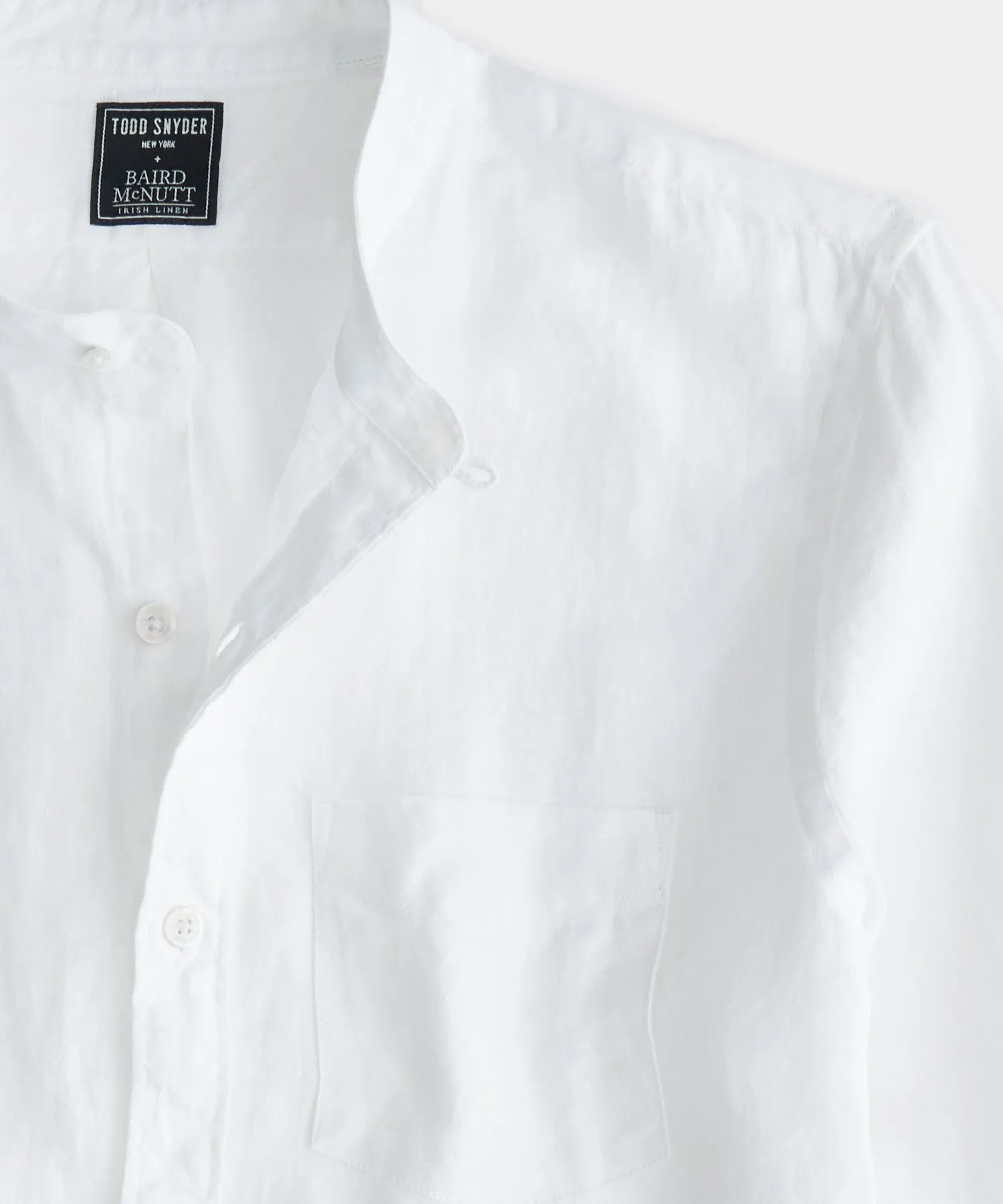 Sea Soft Irish Linen Band Collar Shirt