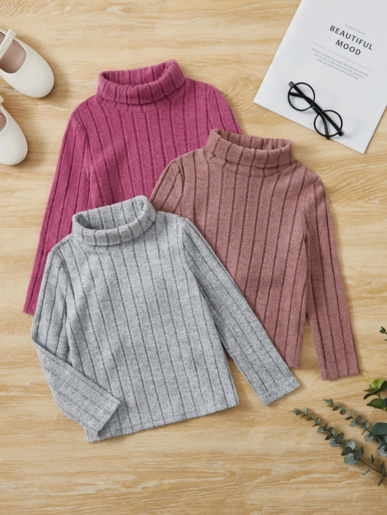 SHEIN Young Girl 3pcs Casual Comfortable Solid Color T-Shirt FD