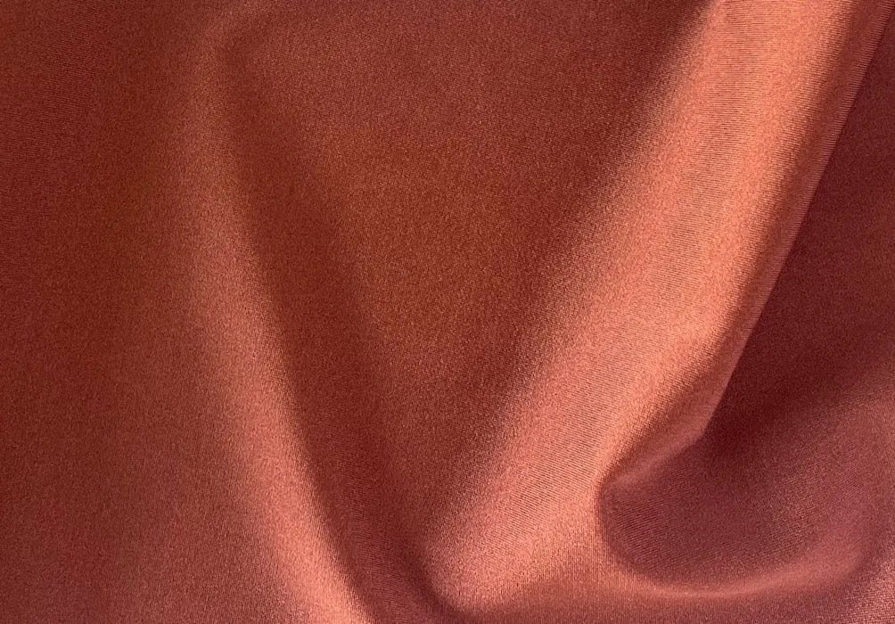 Shiny Coppered Persimmon Nylon Swimsuit Knit
