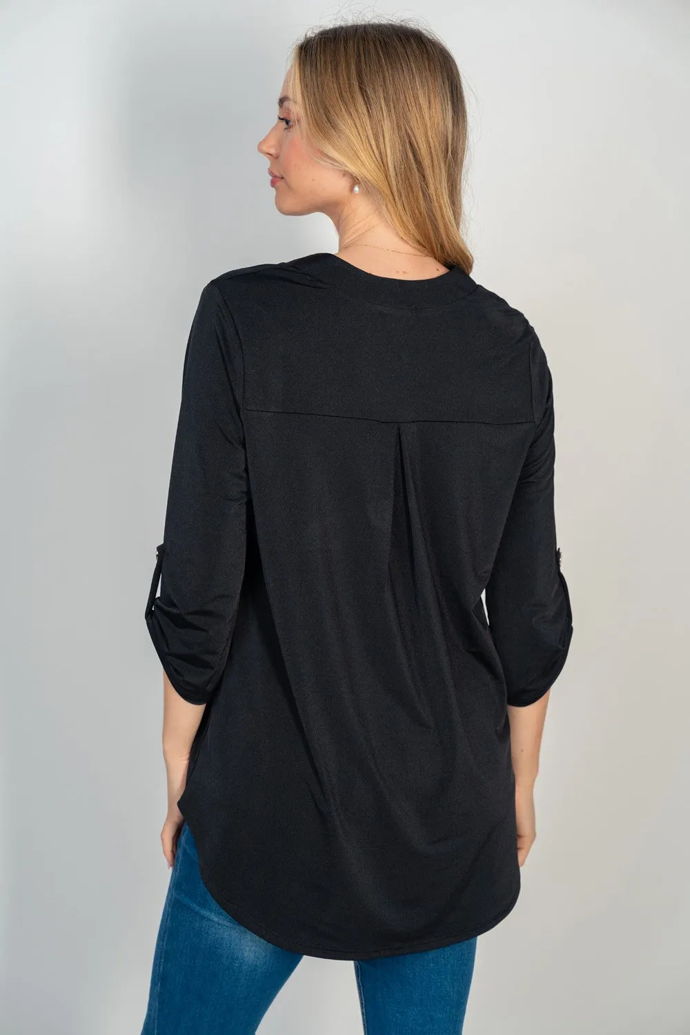 Shiny Gabby 3/4 Sleeve Top - Final Sale