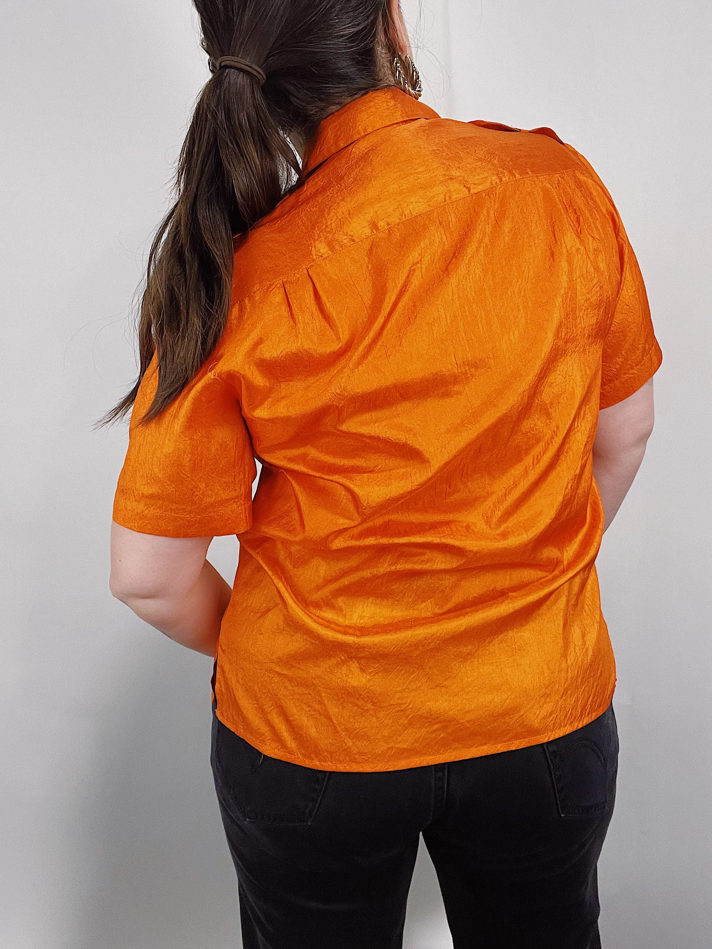 Shiny Orange Blouse