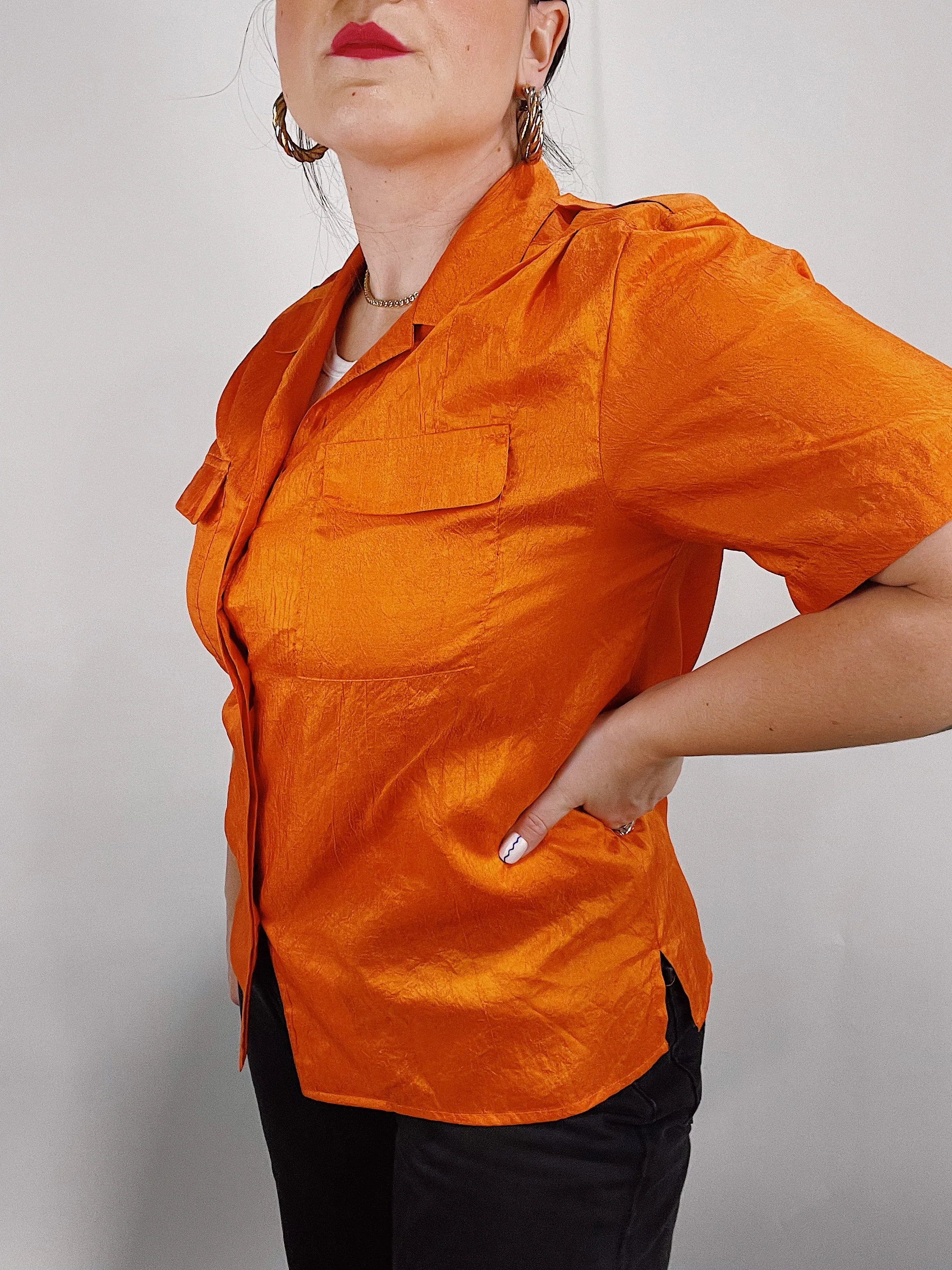 Shiny Orange Blouse
