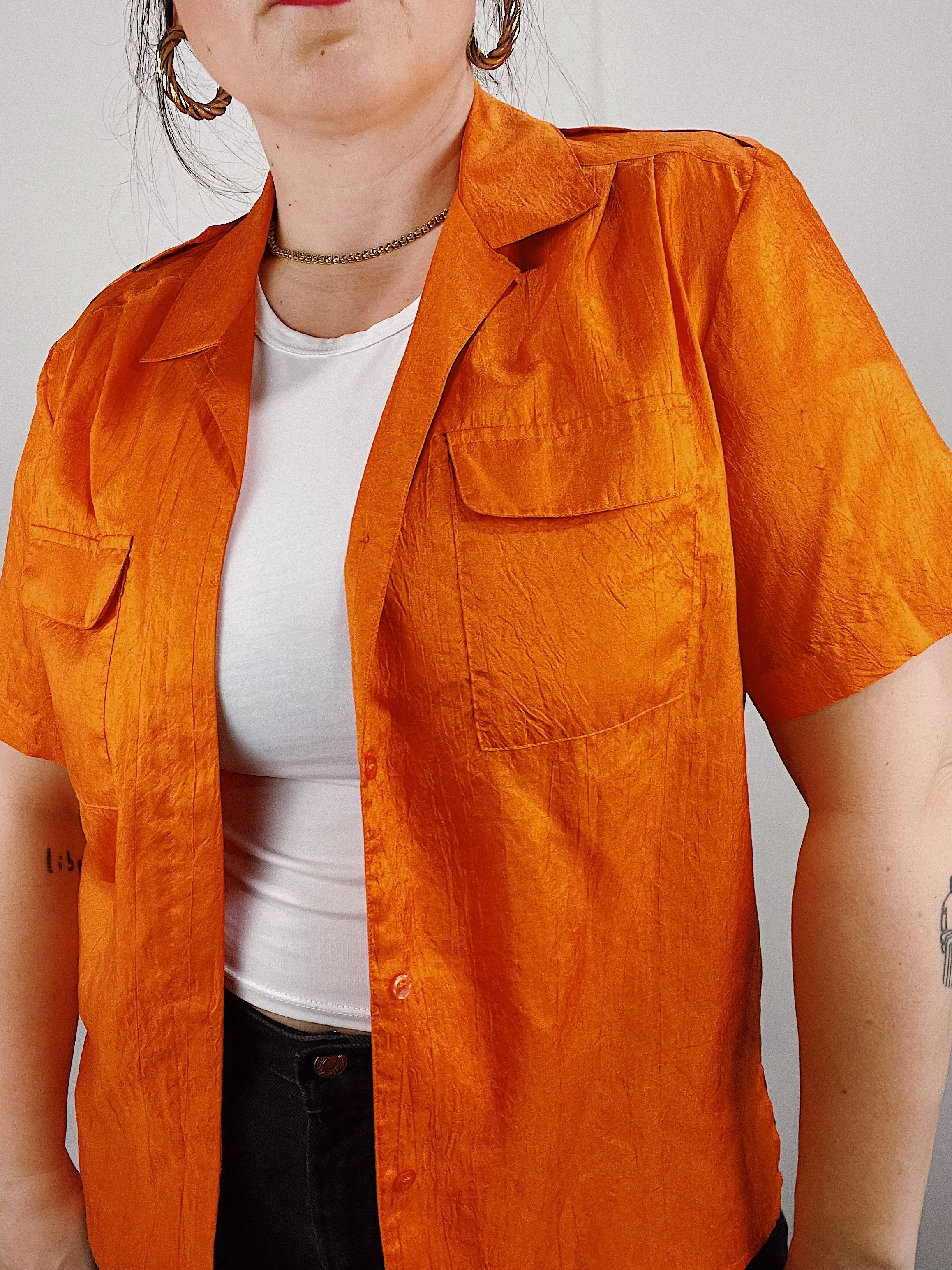 Shiny Orange Blouse