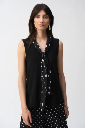 SLEEVELESS TOP WITH DOT TIE