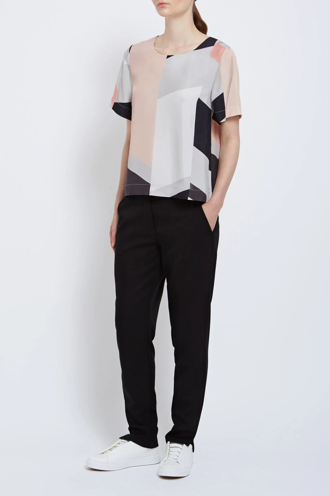Sophie Top: Satin Printed Top