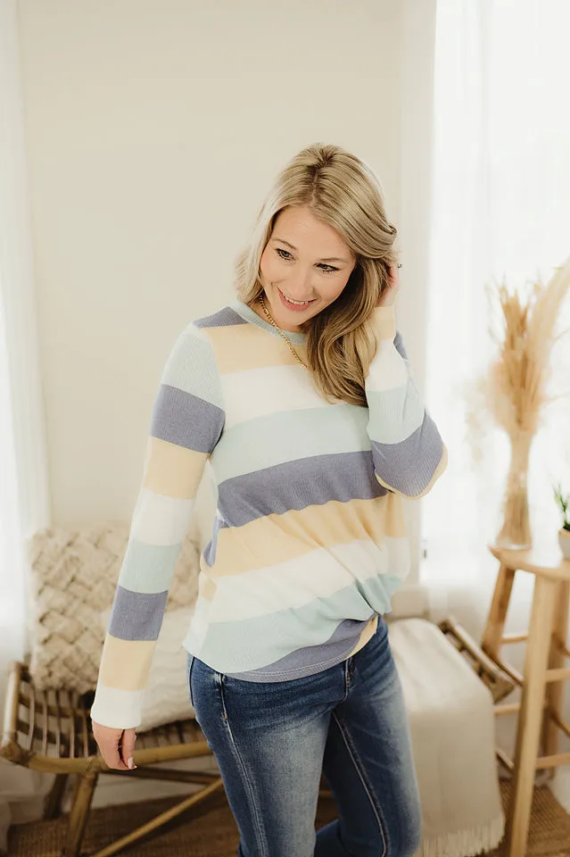 Striped Rib Knot Top