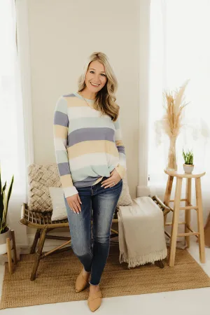 Striped Rib Knot Top