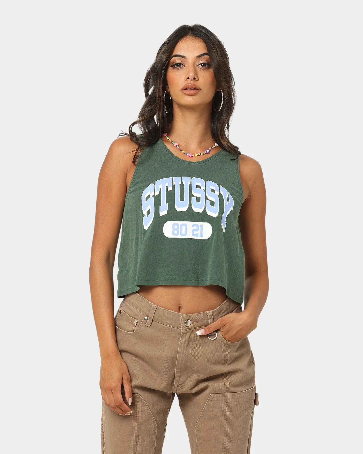 Stussy Women's Collegiate Relaxed Tank Top Forest