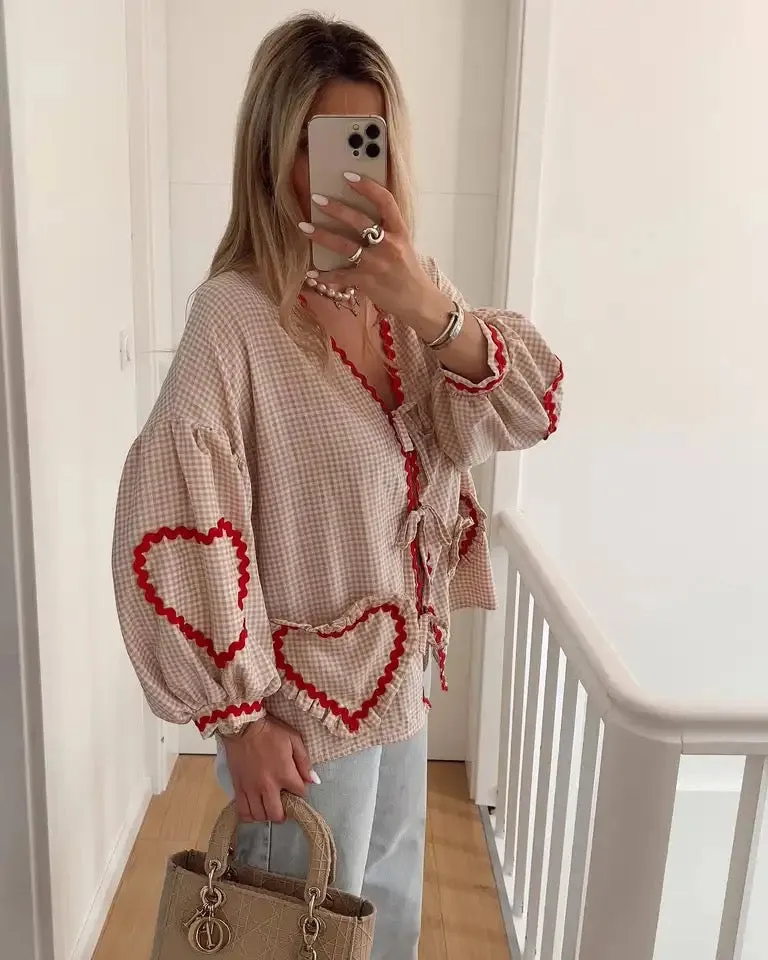 Summer Valentine Tie Blouse