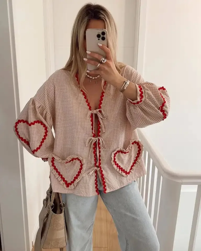 Summer Valentine Tie Blouse
