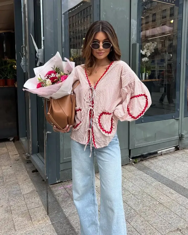 Summer Valentine Tie Blouse