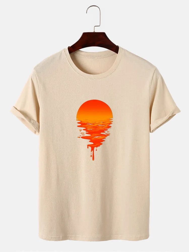 Sunset Graphic Cotton T-Shirts & Swim Shorts