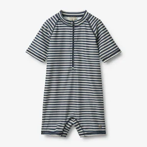 Swimsuit S/S Cas - blue stripe