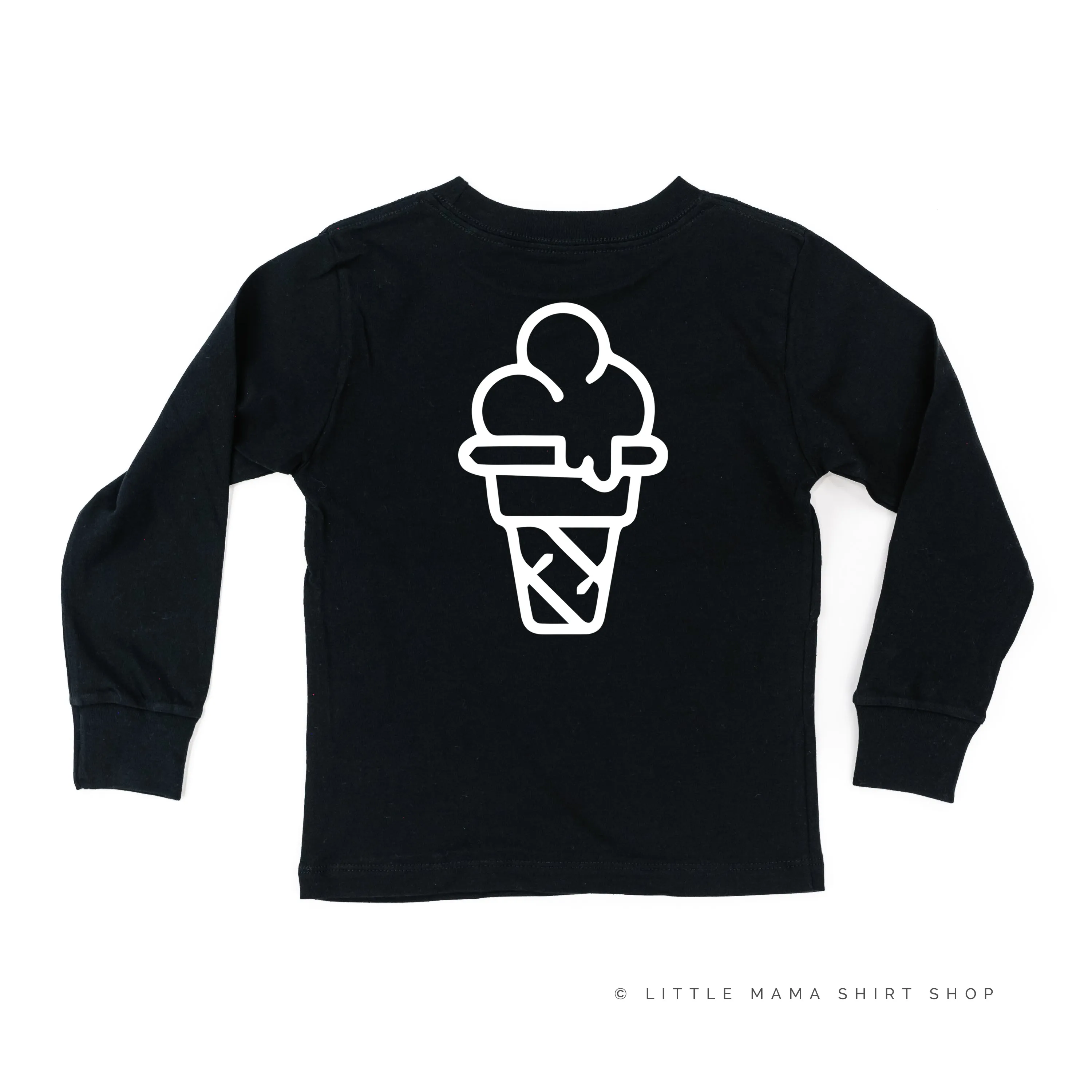 TEAM ICE CREAM - Single Cone on Back - Long Sleeve Child Shirt