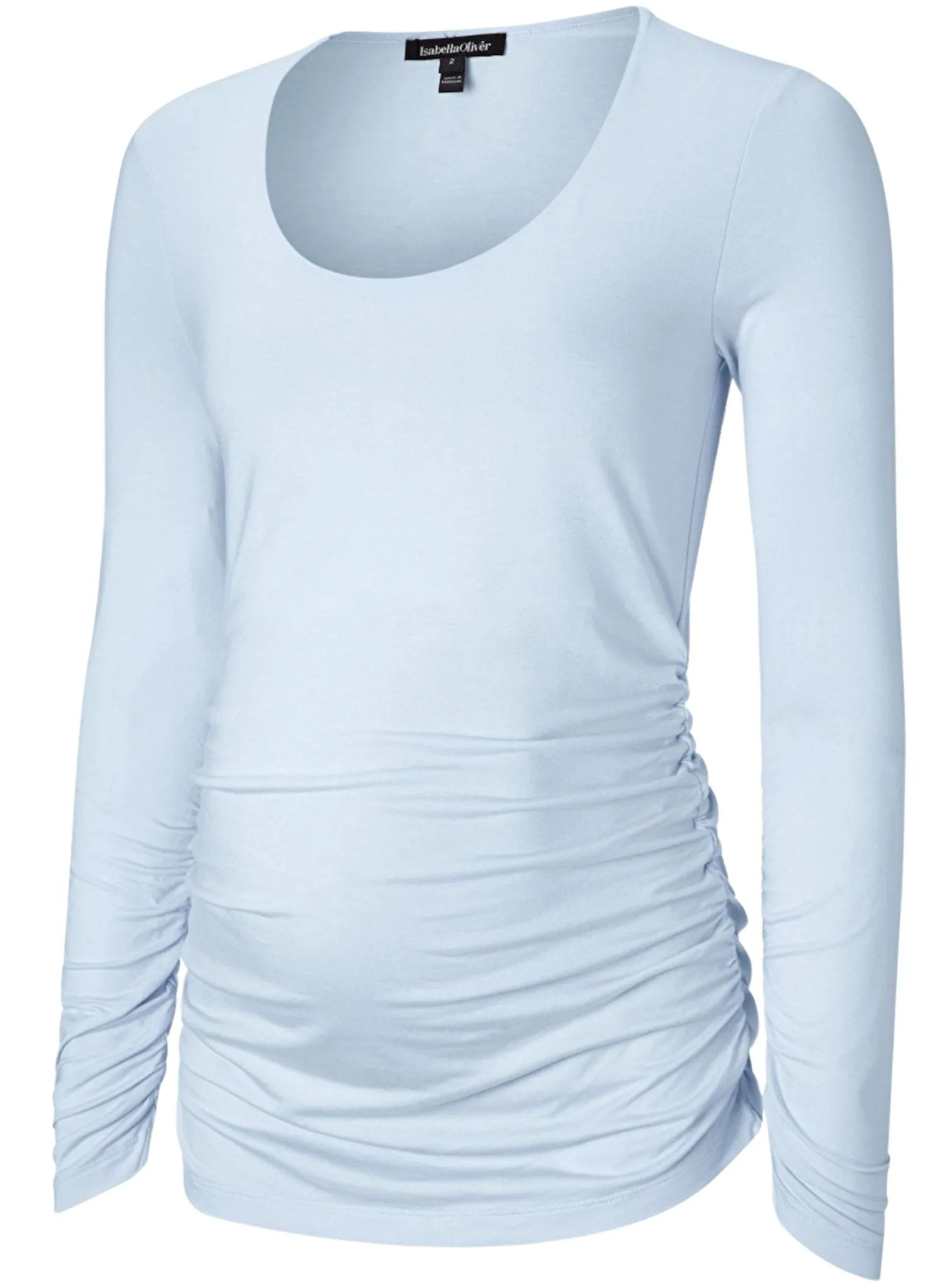 The Maternity Scoop Top - Dusted Blue