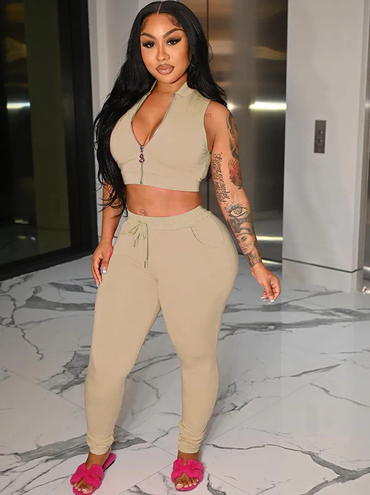 Two Piece Tank Tops Long Pants Outfits