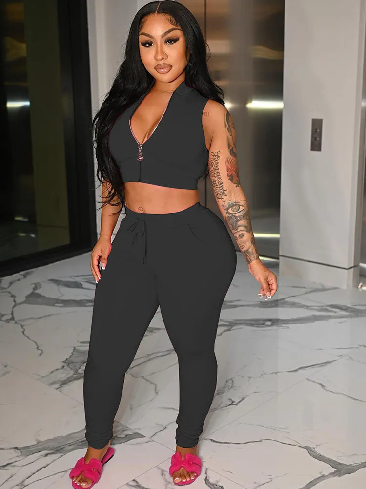 Two Piece Tank Tops Long Pants Outfits