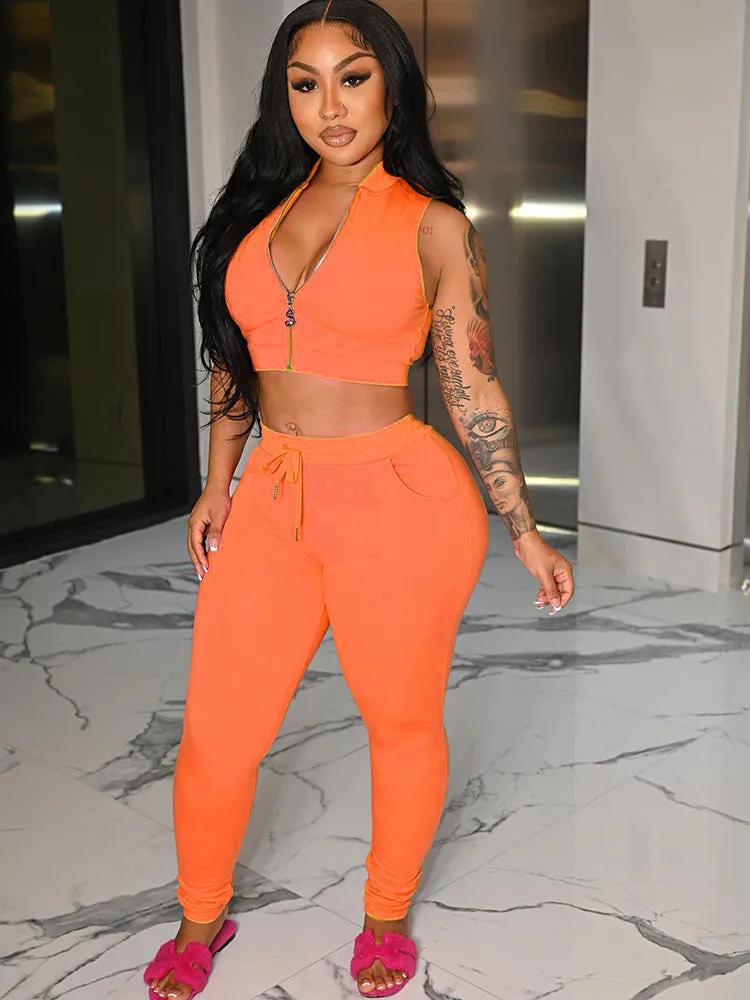 Two Piece Tank Tops Long Pants Outfits