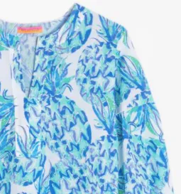 Vilagallo Blouse Blue Pineapples