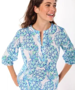 Vilagallo Blouse Blue Pineapples