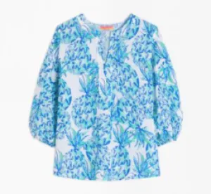 Vilagallo Blouse Blue Pineapples