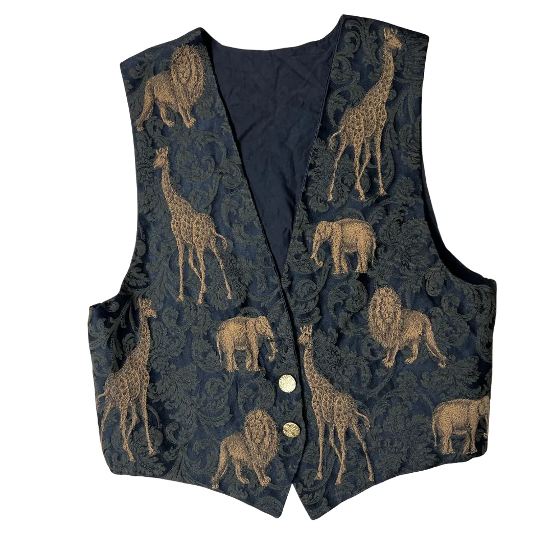 Vintage Animal Pattern Tapestry Vest