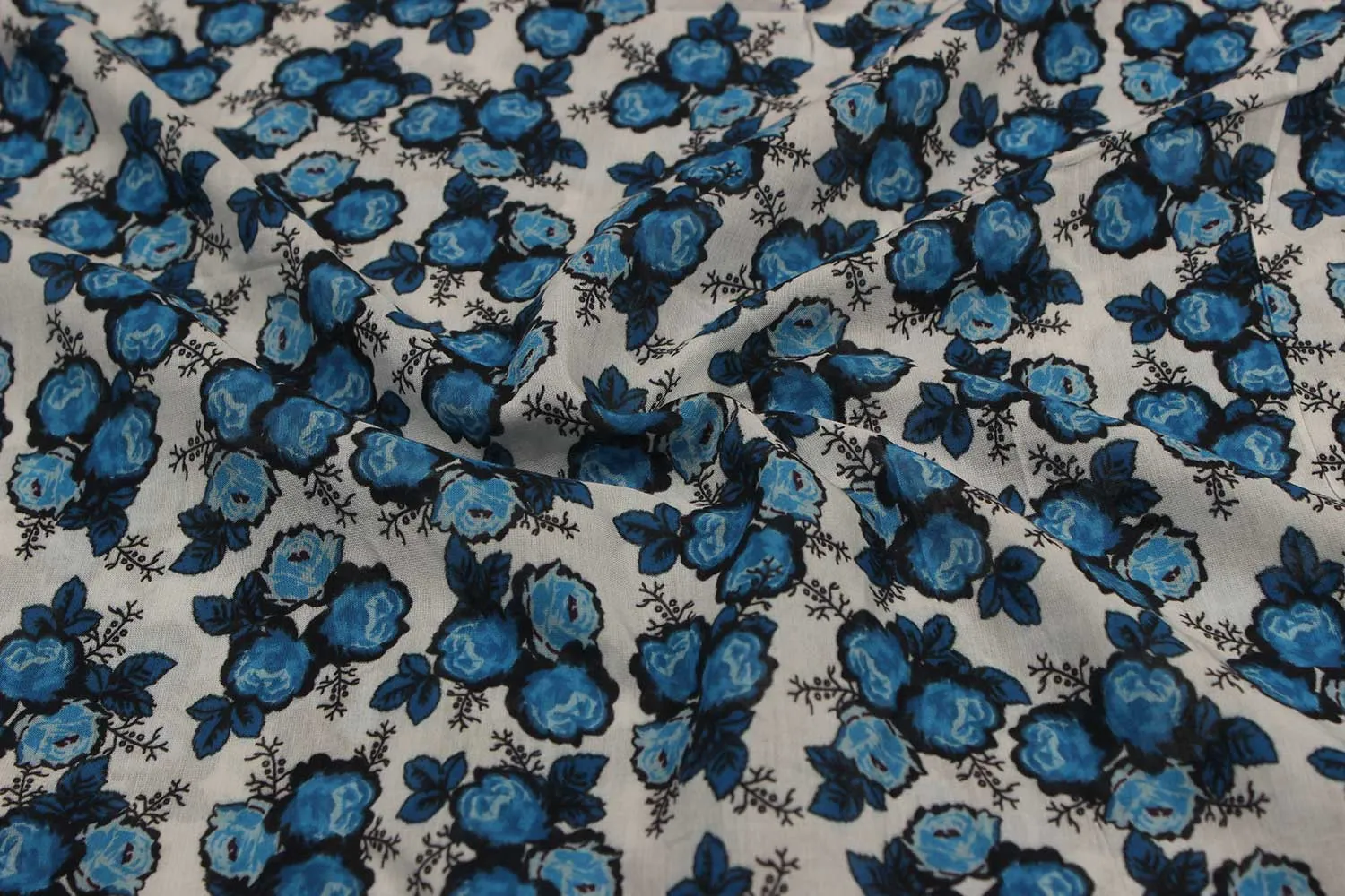 White & Blue Traditional Sushi Fabric