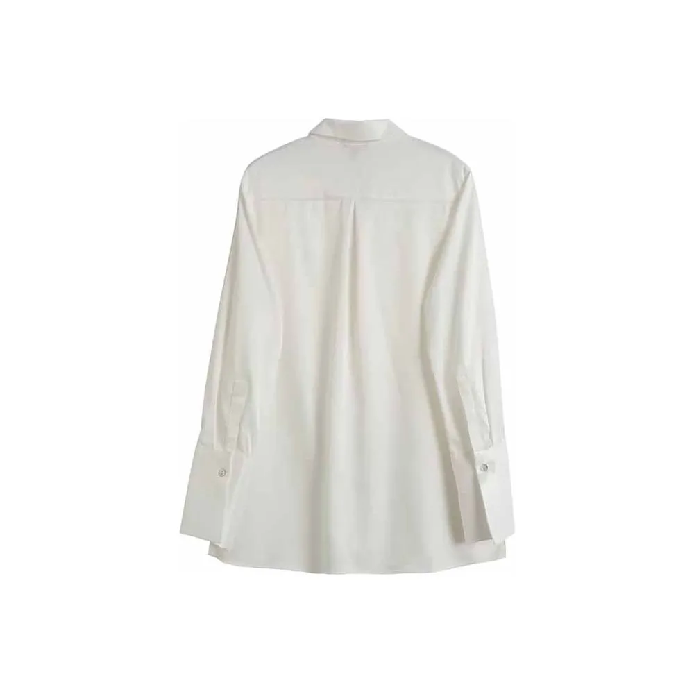 Women's Solid Satin Long Sleeve Button-up Shirt