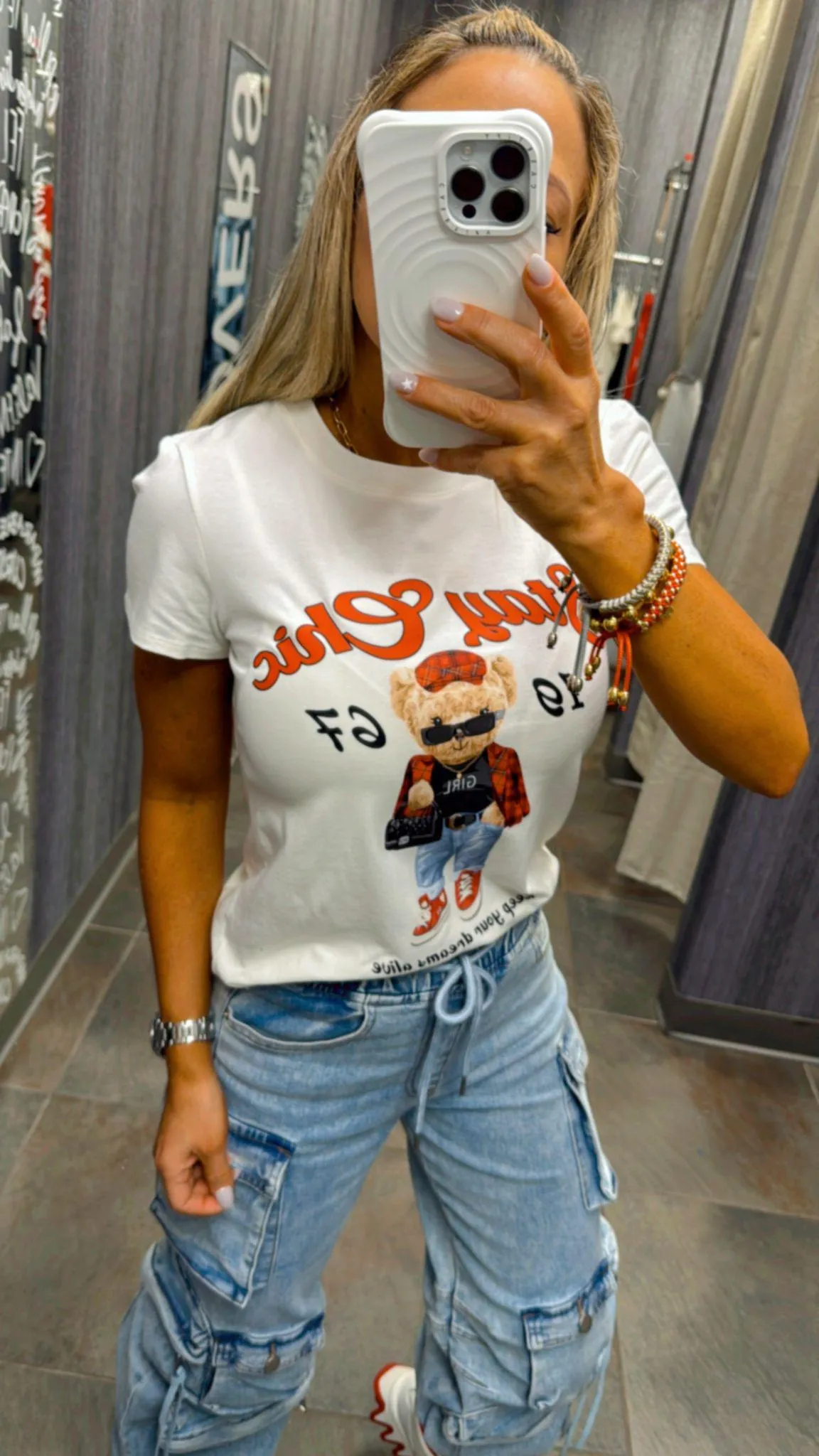 X128 Stay chic bear T-shirt